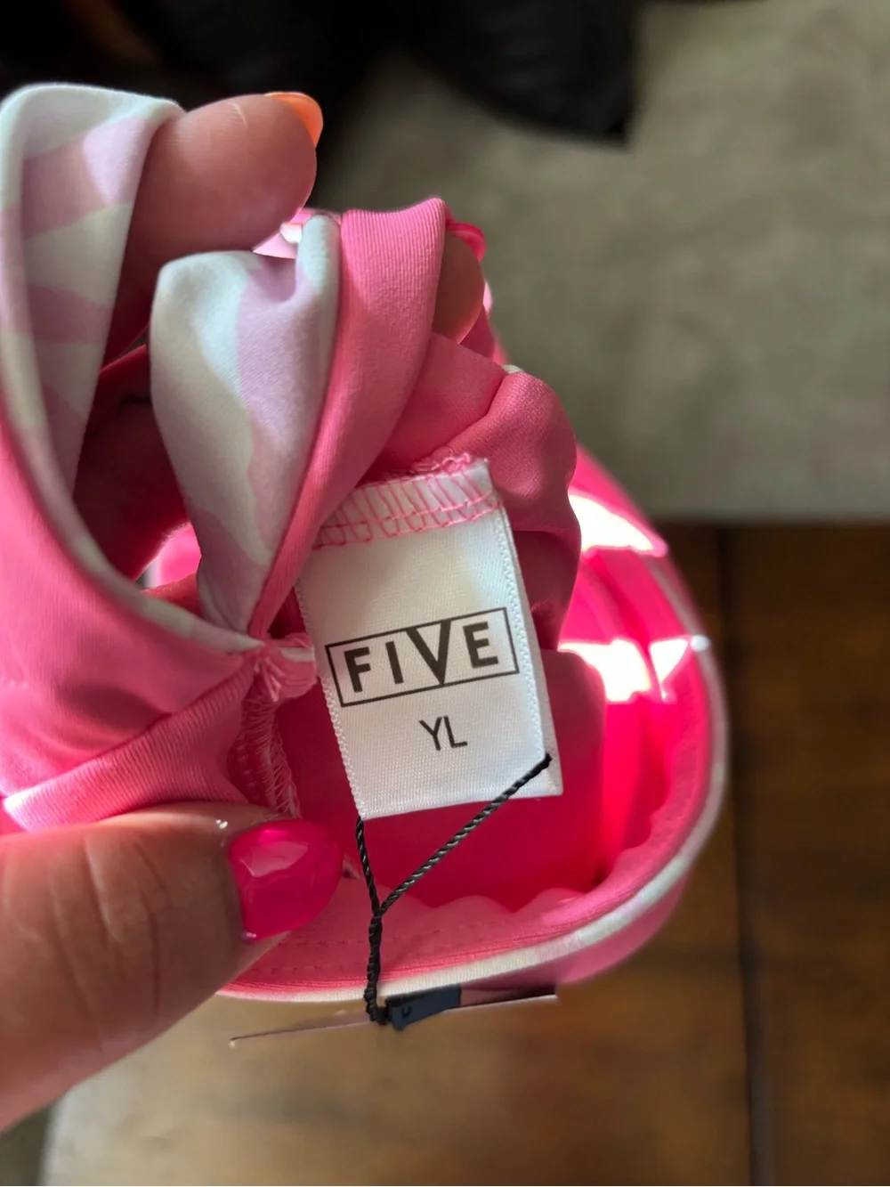 FIVE the label Girls' Pink Zebra Print sports bra Top